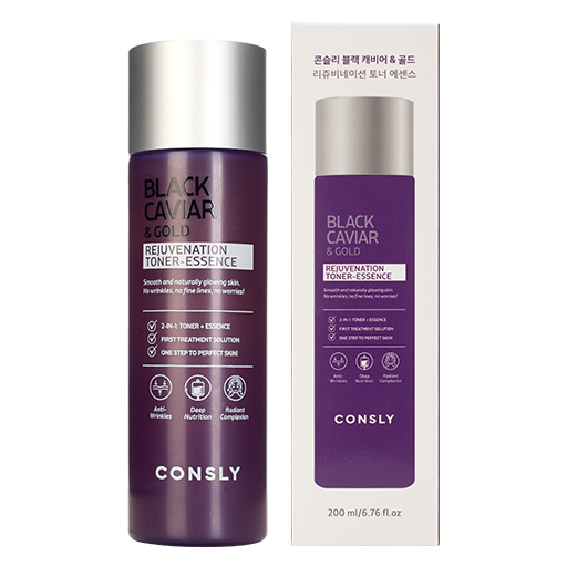 Consly Black Caviar & Gold Rejuvenation Toner-Essence, 200ml оптом